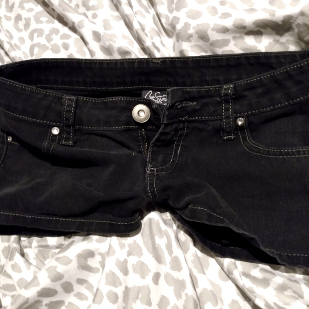 City Streets black denim shorty shorts - Picture 3 of 7